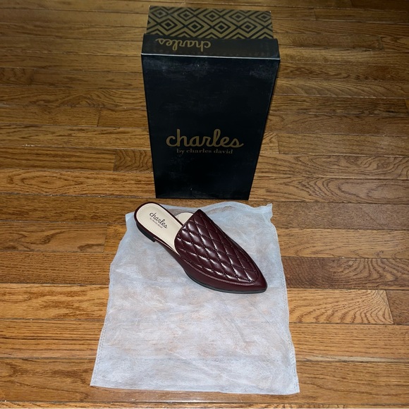 Charles by Charles David Este Quilted Microsuede Mule Flats Maroon Women’s 6 - Picture 8 of 10